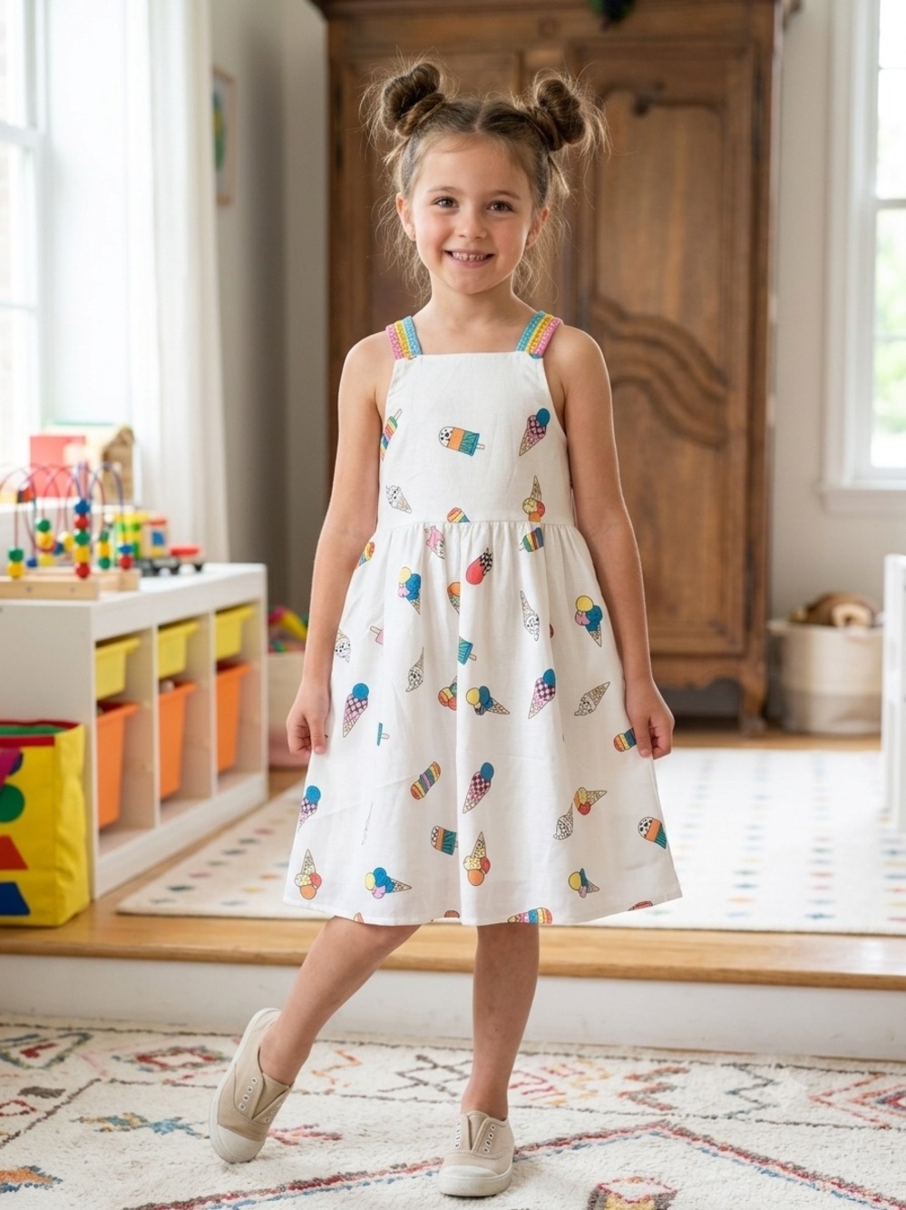 Lola & the Boys Ice Cream Print Dress
